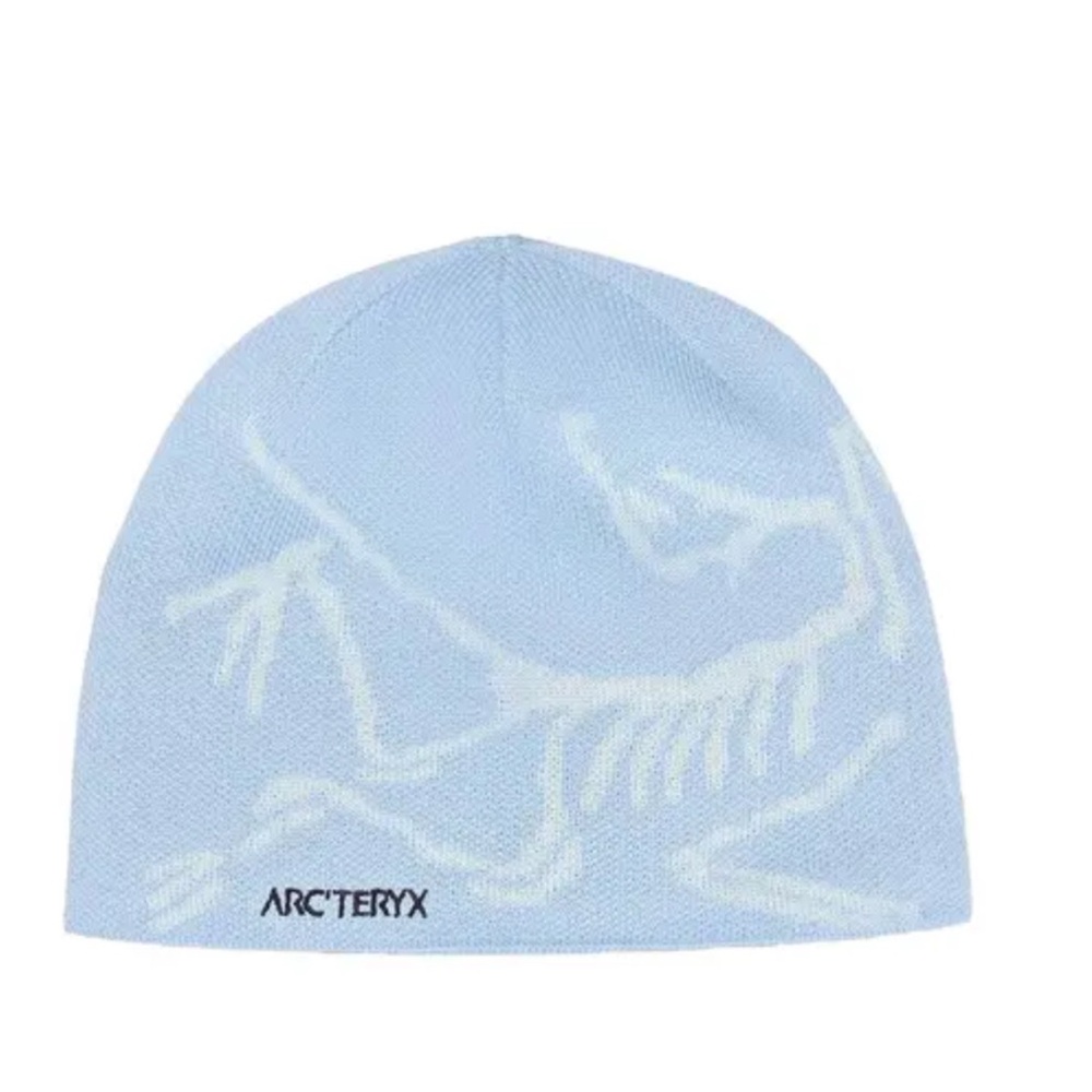 Arc'teryx Light Blue and White Logo Knit Beanie